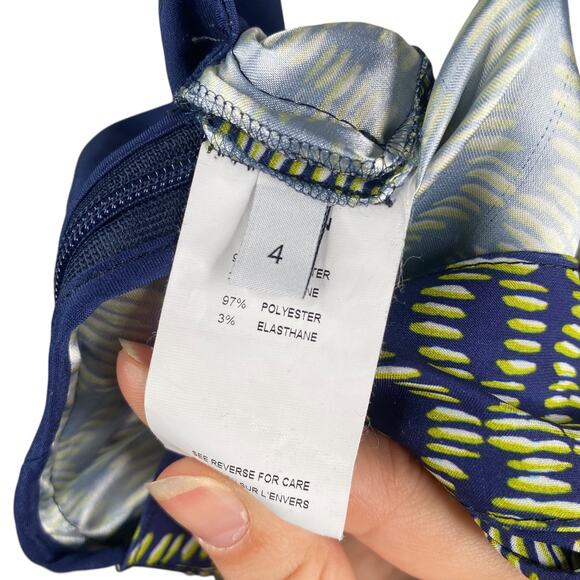 Thakoon Addition Blue Green Batik Print Pleated Skort Shorts SZ 4 - Picture 7 of 8